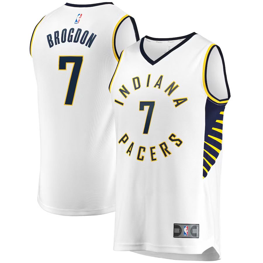 Men Indiana Pacers #7 Malcolm Brogdon Fanatics Branded White Fast Break Replica NBA Jersey->customized nba jersey->Custom Jersey